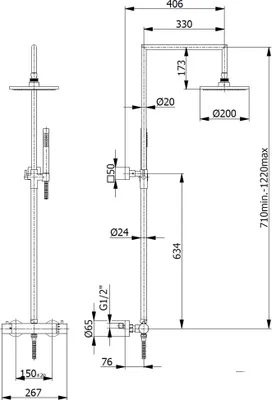 Produktbild von RONDO Duschsäule mit Thermostat-Armatur, Chrom