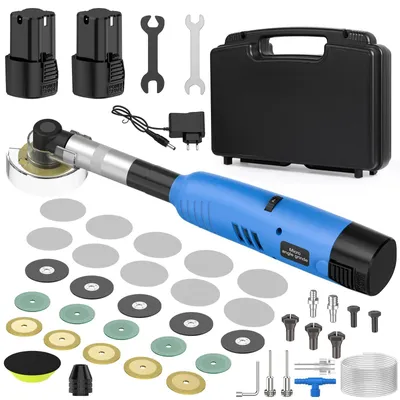Image de Outil multifonction électrique - Meuleuse/polisseuse oscillante - 16,8 V sans fil - 7 vitesses - Chargeur UE 220 V - Batterie au lithium incluse - Beige