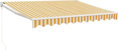 Produktbild von Markise Einziehbar Gelb und Weiß 3x2,5 m Stoff und Aluminium