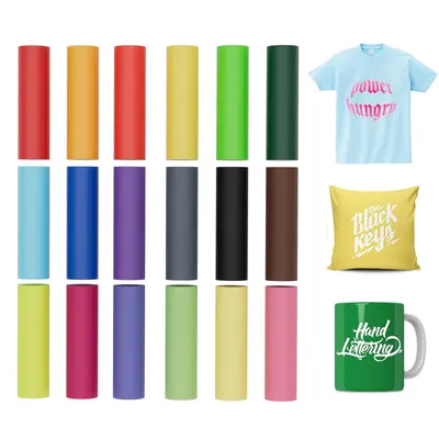 Produktbild von 18 Stück Infusible Transferpapier-Tintenblätter 4,5 x 12 Zoll Sublimationspapier für T-Shirts (einfarbig)