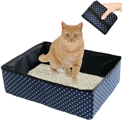 Produktbild von Faltbare Katzenbox Reisen, Wasserdicht, 48 x 39 x 14 cm, Für Camping und Zuhause