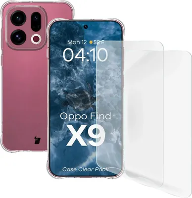 Produktbild von Handyhülle + 2x Folie für Oppo Find X9, Bizon Case Clear Pack, Transparent