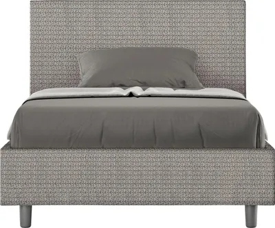 Produktbild von ITYHOME - Gepolstertes Bett mit Lattenrost 120x200 mit Stoffbezug Labirinto 2 Grau Adele