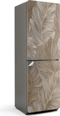 Produktbild von Blätter in einem zarten Muster – Kühlschrank Aufkleber – Klebefolie Kühlschrank – Kühlschrank Nachbildung – Kühlschrankfolie selbstklebend – Küchen Nachbildungation – 60x180 cm