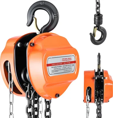 Immagine prodotto di Traino a catena manuale SucceBuy con capacità di sollevamento di 1 tonnellata, altezza di sollevamento di 6 metri, catena G80, robusto argano per garage, magazzini e manutenzione di macchinari, colore arancione