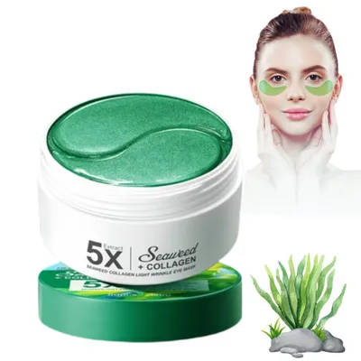 Produktbild von 60 Stück Augen Pads, Seaweed Kollagen Gel Augenpads Für Falten, Feine Linien, Augenringe, Reduziert Schwellungen, Lindert Müdigkeit