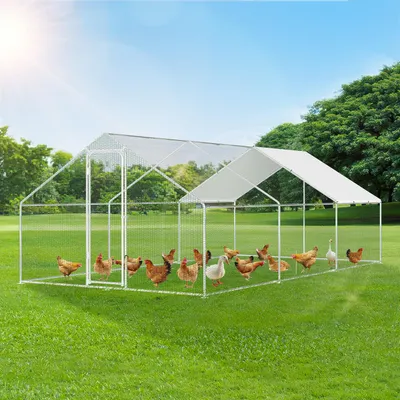 Immagine prodotto di Pollaio Izrielar 3x6x2 m con tetto, recinto all'aperto in metallo zincato