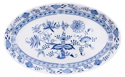 Produktbild von Saphyr, ovale Schale, 33 cm Durchmesser, Zwiebelmuster, Porzellan, Thun, 1794