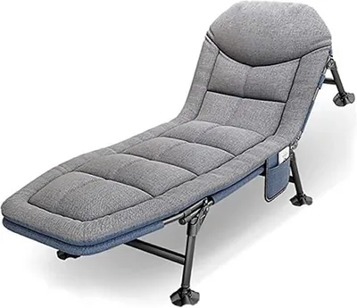 Produktbild von Feldbett Klappbar 190x68x30 cm Sonnenliege Klappbar Leicht Liegestuhl Garten bis 150kg | Gartenliege Zusammenklappbar mit Matratze | Campingbett Verstellbare | Campingliege (grau)