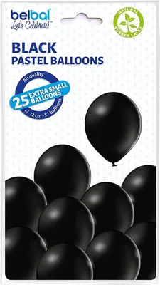 Produktbild von 25 Stk. Luftballon Unifarben Ø 12cm | Schwarz