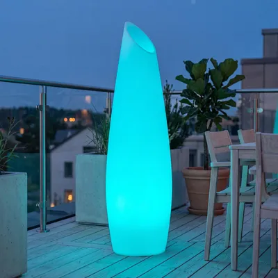 Obrázek produktu pro LED dekorativní světlo zahrada RGBW stmívatelné dálkové ovládání bílé 170 cm IP65 přenosná dobíjecí venkovní lampa stojací lampa venkovní stojací lampa venkovní terasa