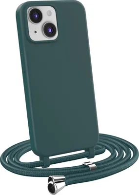 Produktbild von Handykette für Apple iPhone 14 - Handyhülle mit Schnur Cover in Dunkelgrün