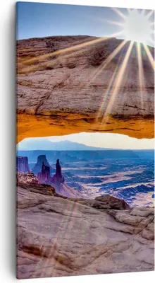 Produktbild von Bild auf Leinwand - Leinwandbild - Felsen Ansicht Landschaft - 45x80cm - Wand Bild - Wanddeko - Leinwanddruck - Bilder - Kunstdruck - Wanddekoration - Leinwand bilder - Wandkunst - PA45x80-0184