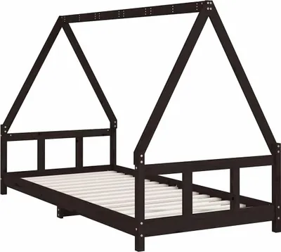 Obrázok produktu pre detská postieľka vidaXL Black 90x200 cm z masívneho borovicového dreva