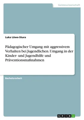 Image de Pädagogischer Umgang mit aggressivem Verhalten bei Jugendlichen. Umgang in der Kinder- und Jugendhilfe und Präventionsmaßnahmen