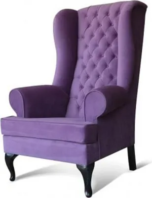 Produktbild von Leder Chesterfield-Sessel in Braun mit Kristallsteinen und Holzdetails