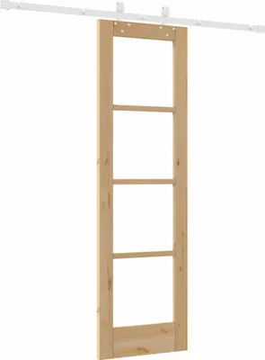 Obrázek produktu pro VidaXL Posuvné dveře, 61 x 198,5 cm, masivní borové dřevo a sklo, přírodní barva