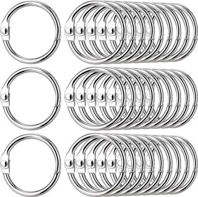 Produktbild von 80 Stück Buchring Buchbinderinge Ringbinder, 25mm Binder Ringe Loseblatt Verbinder Metall Bücher Ringe Heftringe für Schlüsselringe, Scrapbook, Album, Memo-Ablage