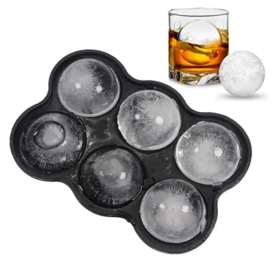 Produktbild von Silikon-Eiskugelform – Eisform für Eiskugeln, runde Eiswürfel, Kugeln, schwarz