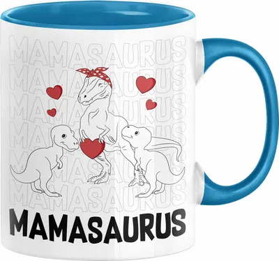 Produktbild von Mamasaurus Tasse Geschenk für Mutter zum Muttertag Geschenkidee von Tochter an Mama Beste Mama Der Welt Kaffee-Becher (Blau)