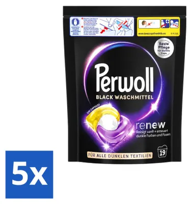 Produktbild von 5 x Perwoll Wasmischkapseln für dunkle Wäsche - Vorteilspackung - 5 Stücke