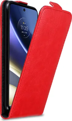 Produktbild von Cadorabo Hülle für Motorola MOTO G51 5G Schutz Hülle in Rot Flip Etui Handyhülle Case Cover