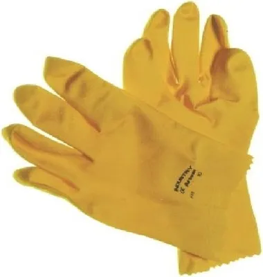 Produktbild von Hufa Naturlatex Industriehandschuhe Größe L gelb