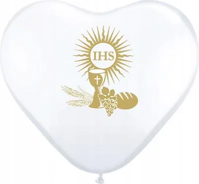Produktbild von Herzballons mit Kommunionaufdruck, 1 Stk.