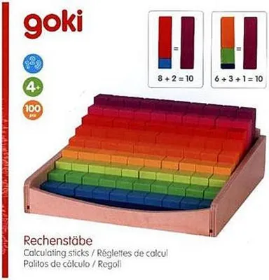 Produktbild von Goki Rechenstäbchen Lernspielzeug aus Holz 100-teilig bunt