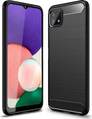 Immagine prodotto di NALIA Custodia Carbon Look per Samsung Galaxy A22 5G, custodia in silicone nero opaco