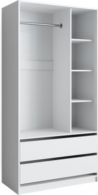 Vicco Kinderkleiderschrank Elmo, 100 x 200 cm mit 2 Schubladen, Weiß