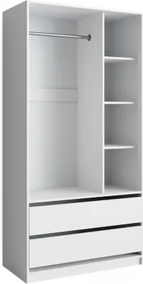 Produktbild von Vicco Kleiderschrank Elmo, 100 x 200 cm mit 2 Schubladen, Weiß