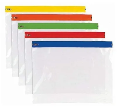 Productafbeelding van Documententas met rits, A5-formaat, verkrijgbaar in verschillende kleuren, waterdicht, documentenhouder, 10 stuks