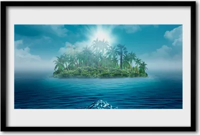 Produktbild von Bild 60x40 MDF-Rahmen Wandkunst Sea Island Landschaft
