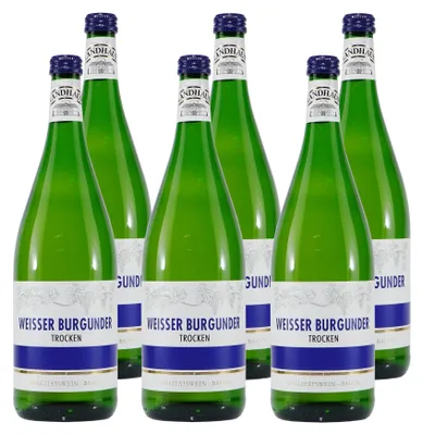 Produktbild von Landhaus Weisser Burgunder -trocken- (6 x 1,0L)