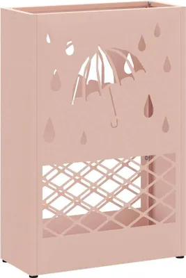 Image de vidaXL Porte-parapluies rose 28 x 12 x 41 cm en acier