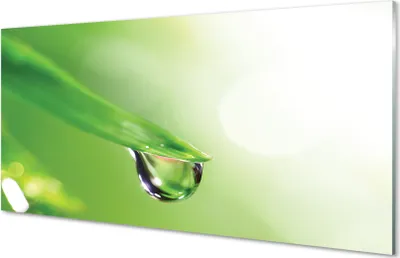 Produktbild von Glasbilder 100x50 Wandkunst Tropfenblatt Sonne