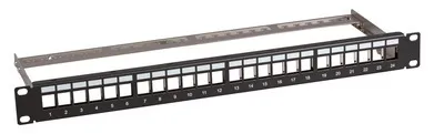 Productafbeelding van EFB Elektronik B37200100GR.24, 10 Gigabit Ethernet, Cat6a, installatie in een rack, 1U, grijs, metaal