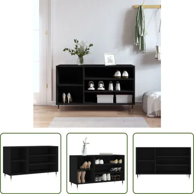 Produktbild von The Living Store Schuhregal Schwarz 102x36x60 cm Holzwerkstoff