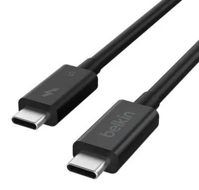 Zdjęcie produktu dla Belkin INZ005HQ1MBK, męski, męski, 1 m, 120 Gbit/s, czarny, okrągły