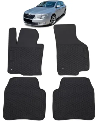 Obrázek produktu pro Kvalitní gumové podlahové rohože do auta, přední i zadní, pro model Škoda Superb II (3T) od roku 2008 do roku 2015