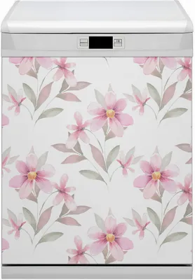 Produktbild von Geschirrspüle Magnet für Spülmaschine Magnetmatte Küche Magnete  Dekorative 60x70 cm  - Pinke Blumen