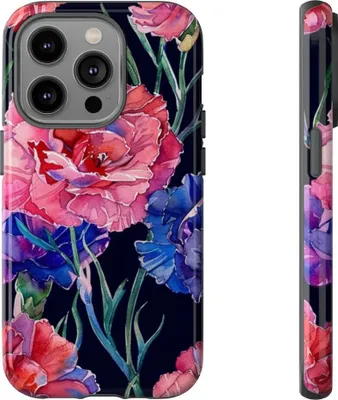 Produktbild von Aquarellnelken in leuchtenden Farben – Hülle Kompatibel mit iPhone 14 Pro