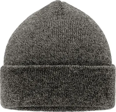 Produktbild von Melange Beanie Melierte Strickmütze mit Umschlag black-melange, Gr. one size