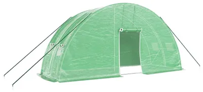 Produktbild von vidaXL Gewächshaus mit Stahlrahmen Grün 12 m² 6x2x2,85 m