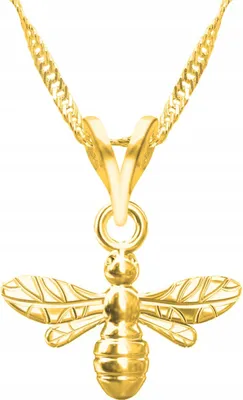 Image de Délicat pendentif abeille doré en argent 925