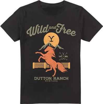 Image de Yellowstone - T-shirt "Wild & Free" pour homme TV5696 (XL) (Noir)