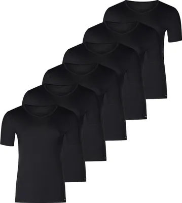 Produktbild von Skiny 6er Pack Unterhemd / Shirt Kurzarm Unterhemd / Shirt Kurzarm V-Ausschnitt für coole Styles, Körpernaher Passform, Strapazierfähig, pflegeleicht und langlebig