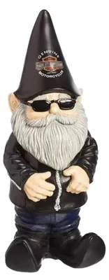 Gartenzwerg als Motorradfahrer, 15 cm, Harzfigur, Dekoration