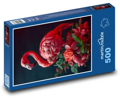 Obrázek produktu pro Puzzle 500 Plameňák s květinami - martinpuzzle